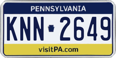 PA license plate KNN2649