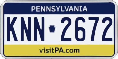 PA license plate KNN2672