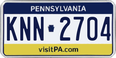 PA license plate KNN2704