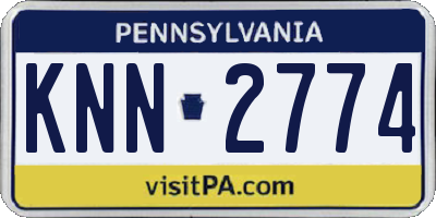 PA license plate KNN2774