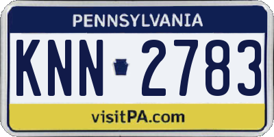 PA license plate KNN2783