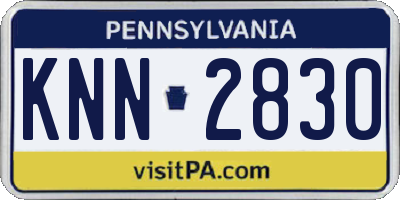 PA license plate KNN2830