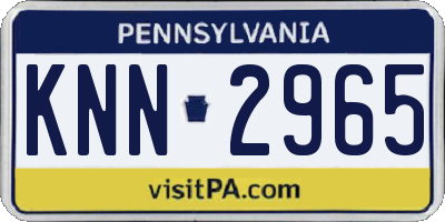 PA license plate KNN2965