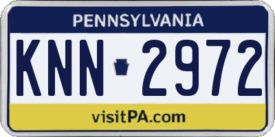 PA license plate KNN2972