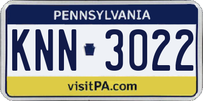 PA license plate KNN3022