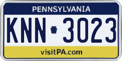 PA license plate KNN3023