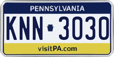 PA license plate KNN3030