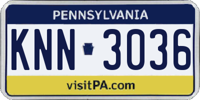 PA license plate KNN3036