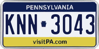 PA license plate KNN3043