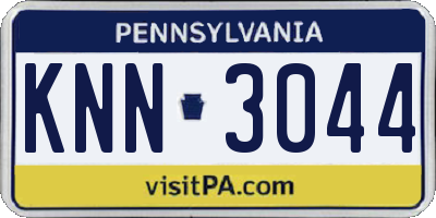 PA license plate KNN3044