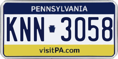 PA license plate KNN3058