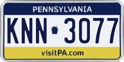 PA license plate KNN3077