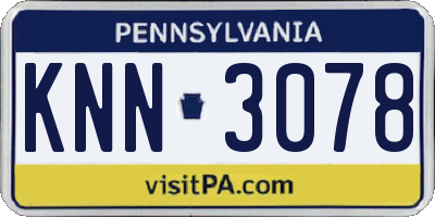 PA license plate KNN3078