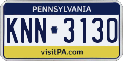 PA license plate KNN3130