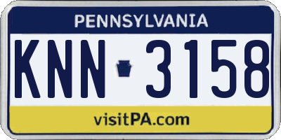 PA license plate KNN3158