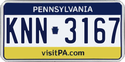 PA license plate KNN3167