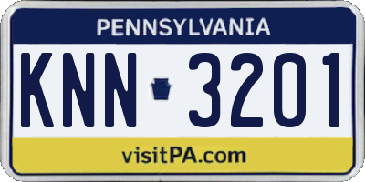 PA license plate KNN3201