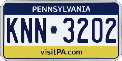 PA license plate KNN3202