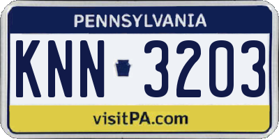 PA license plate KNN3203