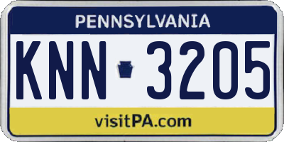 PA license plate KNN3205