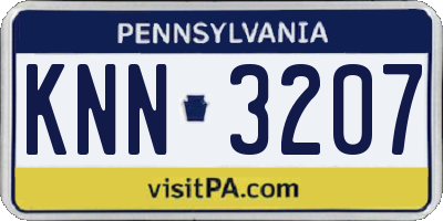 PA license plate KNN3207