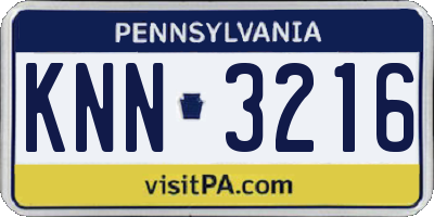 PA license plate KNN3216