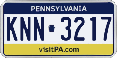 PA license plate KNN3217