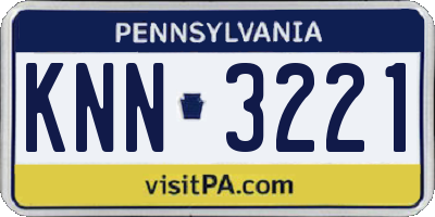 PA license plate KNN3221
