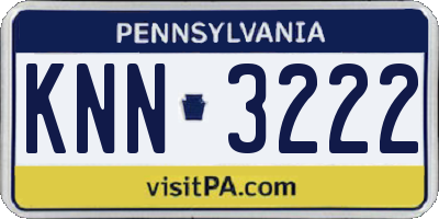 PA license plate KNN3222