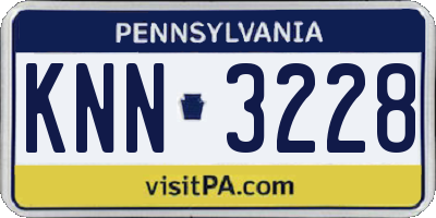 PA license plate KNN3228