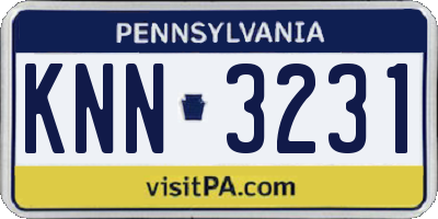 PA license plate KNN3231