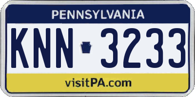 PA license plate KNN3233
