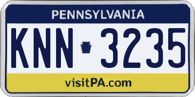 PA license plate KNN3235