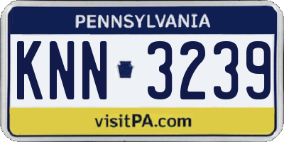 PA license plate KNN3239
