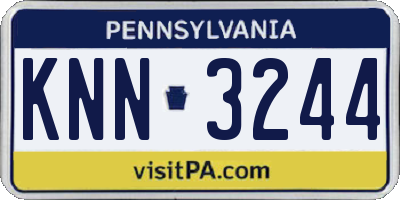 PA license plate KNN3244