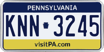 PA license plate KNN3245
