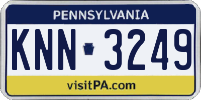 PA license plate KNN3249