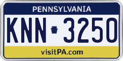 PA license plate KNN3250