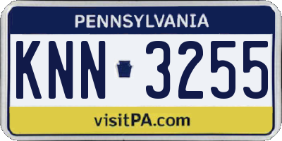 PA license plate KNN3255
