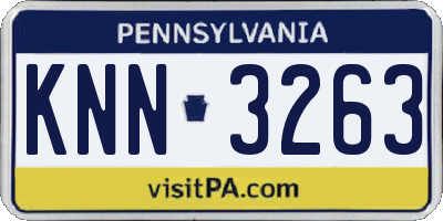 PA license plate KNN3263