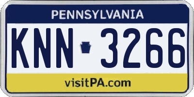 PA license plate KNN3266