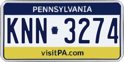 PA license plate KNN3274