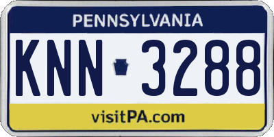 PA license plate KNN3288
