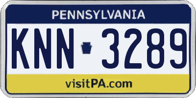 PA license plate KNN3289