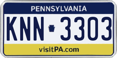 PA license plate KNN3303