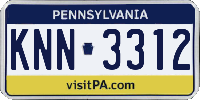 PA license plate KNN3312