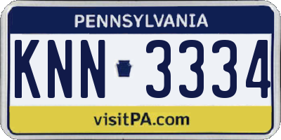 PA license plate KNN3334