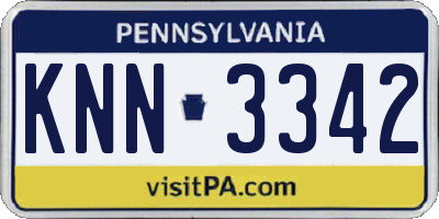 PA license plate KNN3342