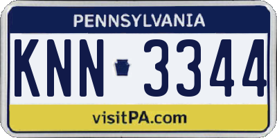 PA license plate KNN3344