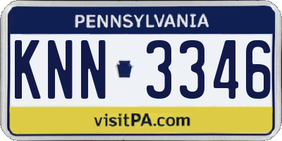 PA license plate KNN3346